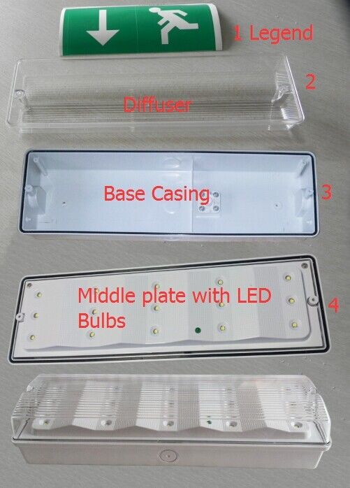 Wodaodporne oświetlenie awaryjne 3W LED Wet Location Outdoor ABS Casing IP65 L102M