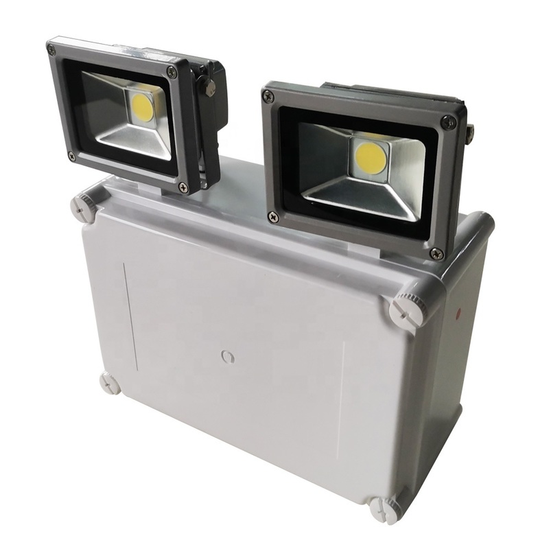 Waterproof 2*10W LED Emergency Lamp with 100 lm/W Efficiency and Plastic Housing Twin Spot Emergency Light