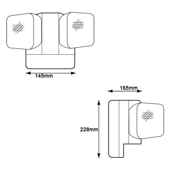 6W Twin Spot LED Emergency Light 6500K 3.6V 3.0Ah Ni-Cd Bateria PC Obudowa IP20
